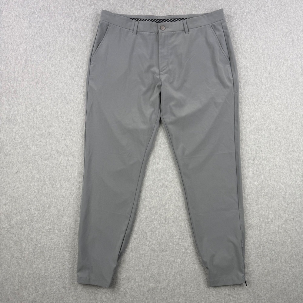 Primo Golf Pants Mens 38x30 Gray Performance Joggers Ankle Zip Tapered Stretch